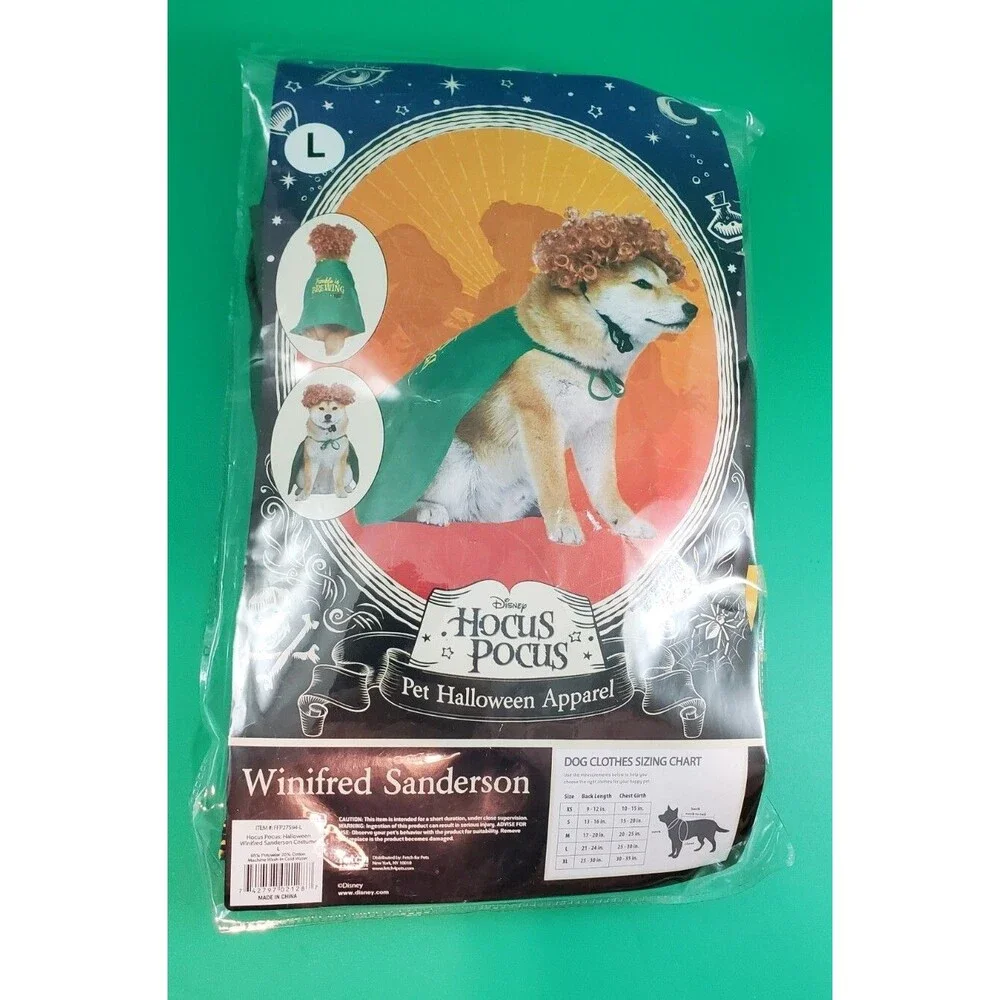 Disney Hocus Pocus Winifred Sanderson Pet Halloween Apparel Dog Costume L Large